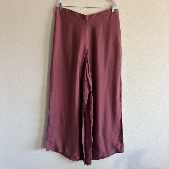 NWT Athleta Calm Cool Pant Satin Trousers Women’s XL Tawny Rose Sleep Pajamas - Picture 2 of 5